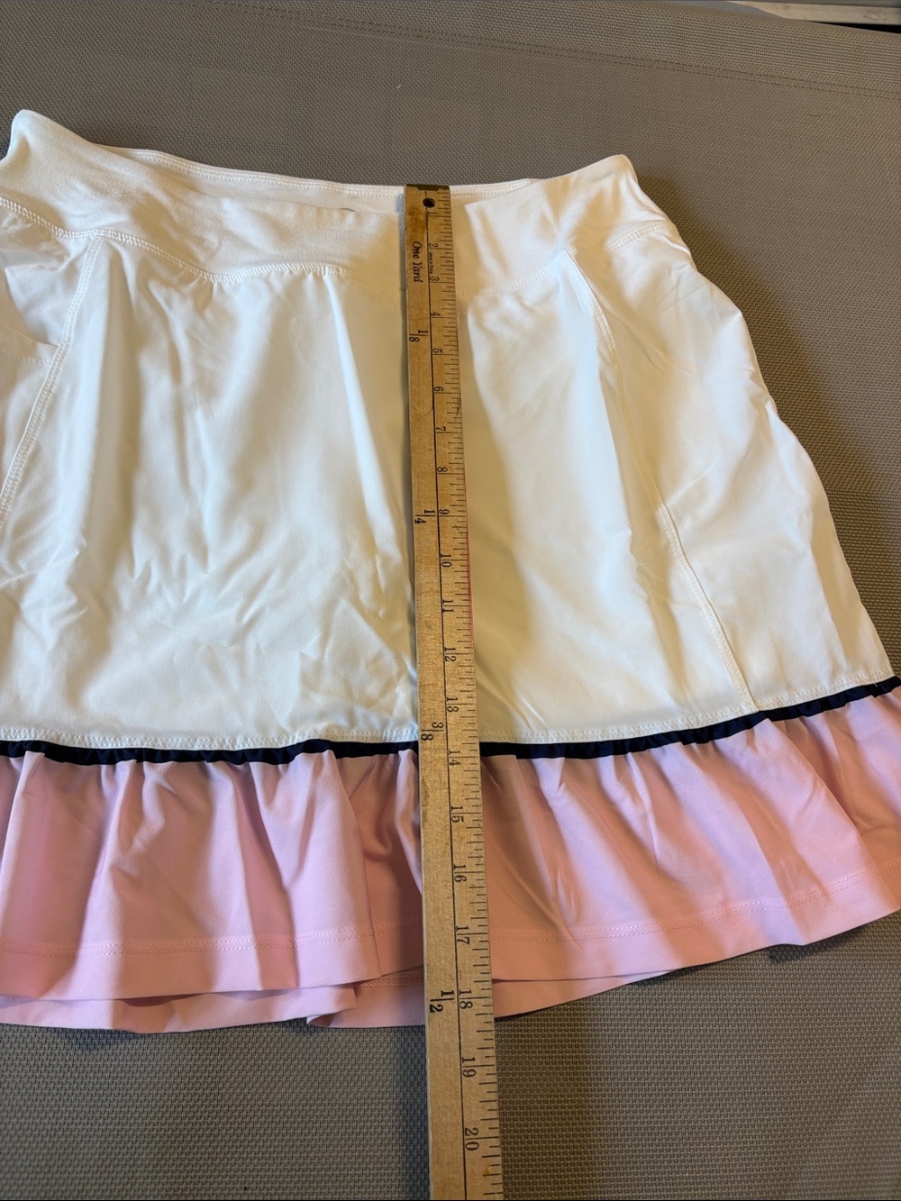 Addison bay size S White athletic skirt with Pink Ruffle Hem NWT - Picture 7 of 10